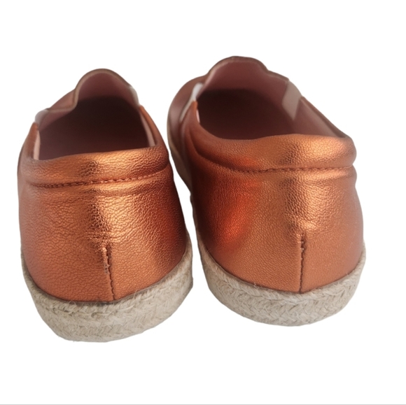 NWT Studio Pollini Espadrilles Metallic Orange Leather - Picture 4 of 12